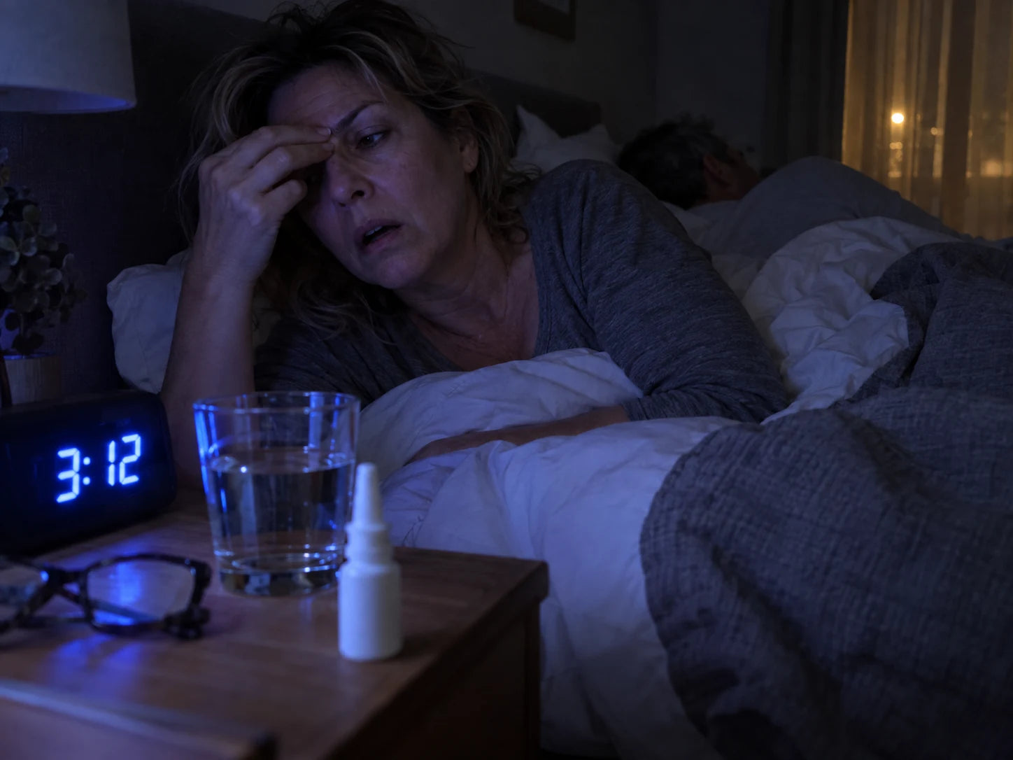 Woman awake at 3:12 a.m.