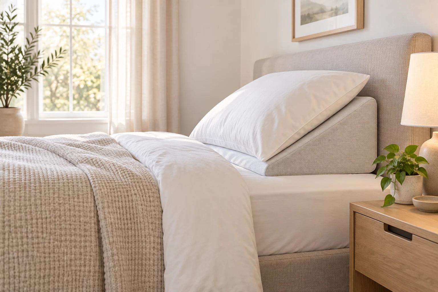 Head-up sleep setup with wedge